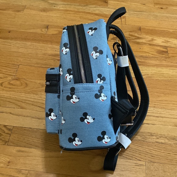 Loungefly mini denim Mickey backpack. - Picture 2 of 4